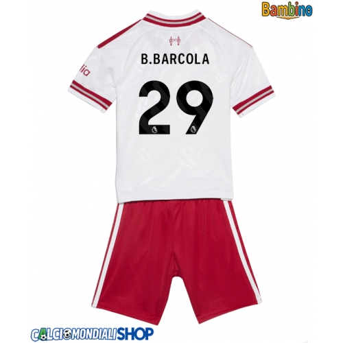 Maglie da calcio Liverpool Bradley Barcola #29 Seconda Maglia Bambino 2026-27 Manica Corta + Pantaloni corti)